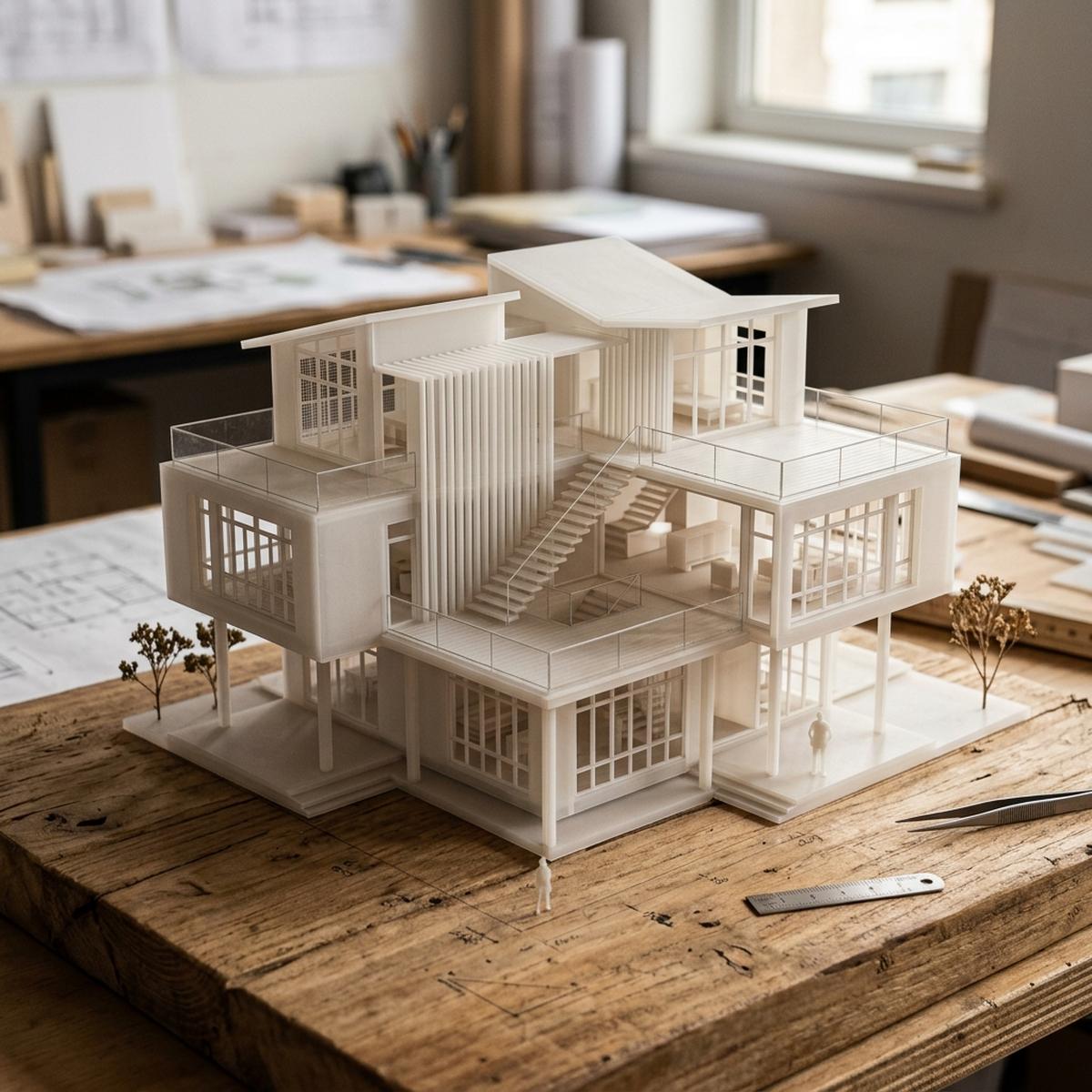 SLA architectural layout layers and modular structural scale model tests at ThinkToReality. - Image 1